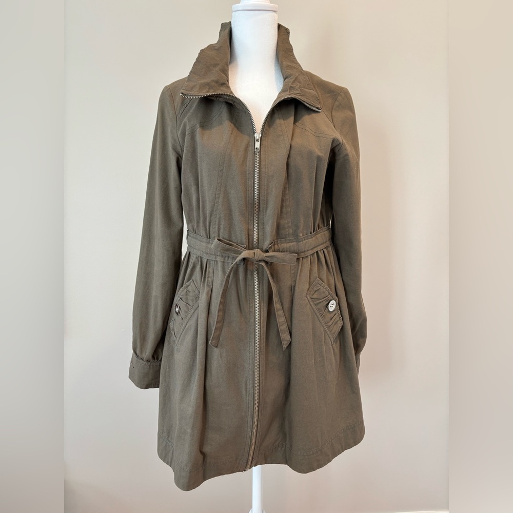 Ya Long Jacket Cotton Womens Medium Olive Good Used Condition
